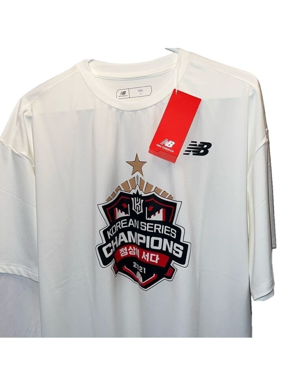 New Balance Korean Series Championship Tee, SZ XL, PTP 23”, L 28”